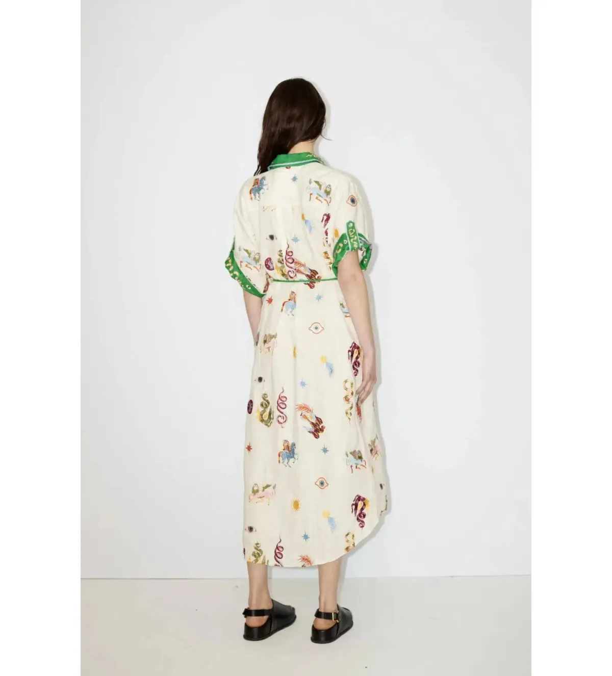 Alemais Seeker Embroidered Midi Shirt Dress Multi Print Size AU 10 - Image 5