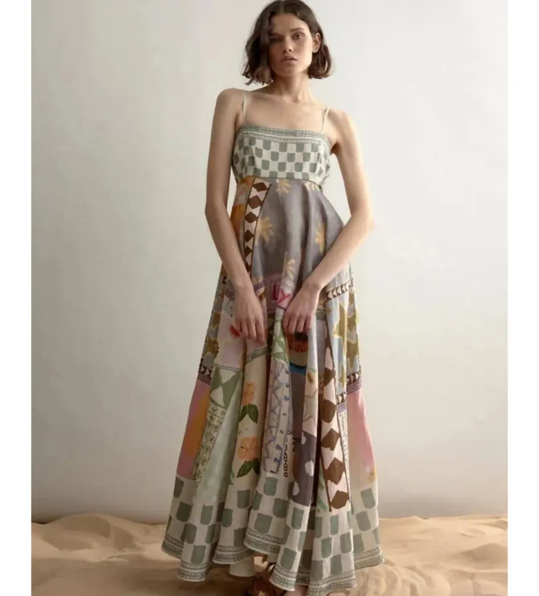 Alemais Emma Gale Maxi Sundress Multi Print Size AU 12 for rent on The Volte - main image