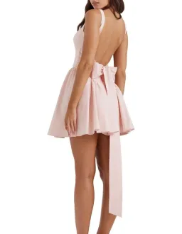 House of CB Florianne Bow Mini Dress Pink Size 6 for rent on The Volte - image 3