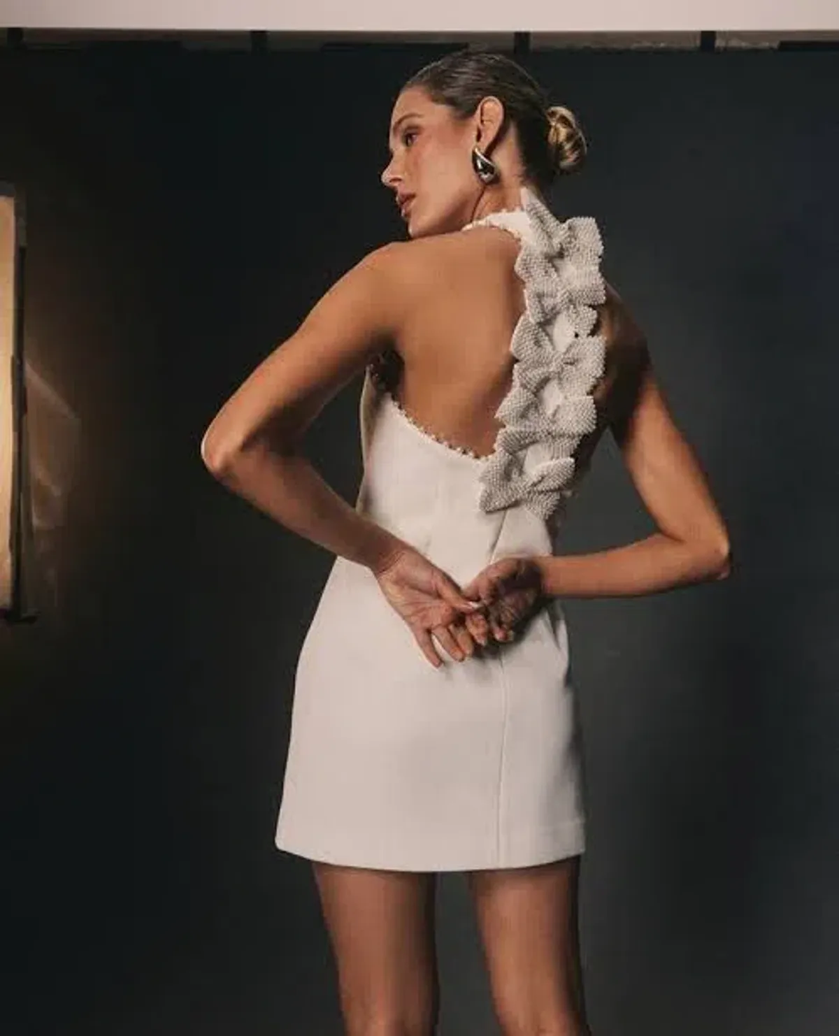 Rebecca Vallance Therese Bow Mini Dress White Size 6 - Image 3