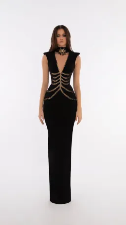 Albina Dayla Halter Neck Spider Dress Black Size 12 for rent on The Volte - image 1
