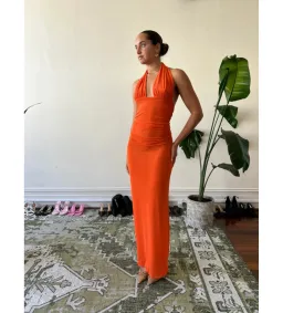 Deconduarte Astor Maxi Dress in Power Mesh/Tangerine Size AU 8 for rent on The Volte - image 2