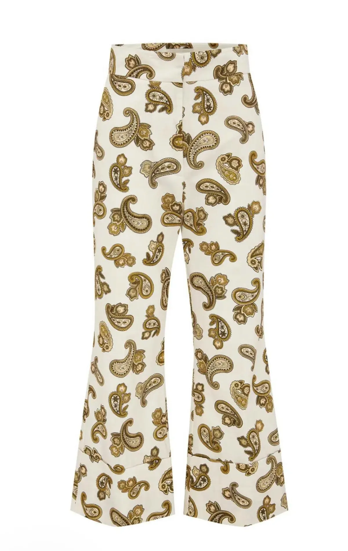 Alemais Mia Puff Blouse Size 8 & Crop Pant Size 12 Set in Cream Paisley - Image 5