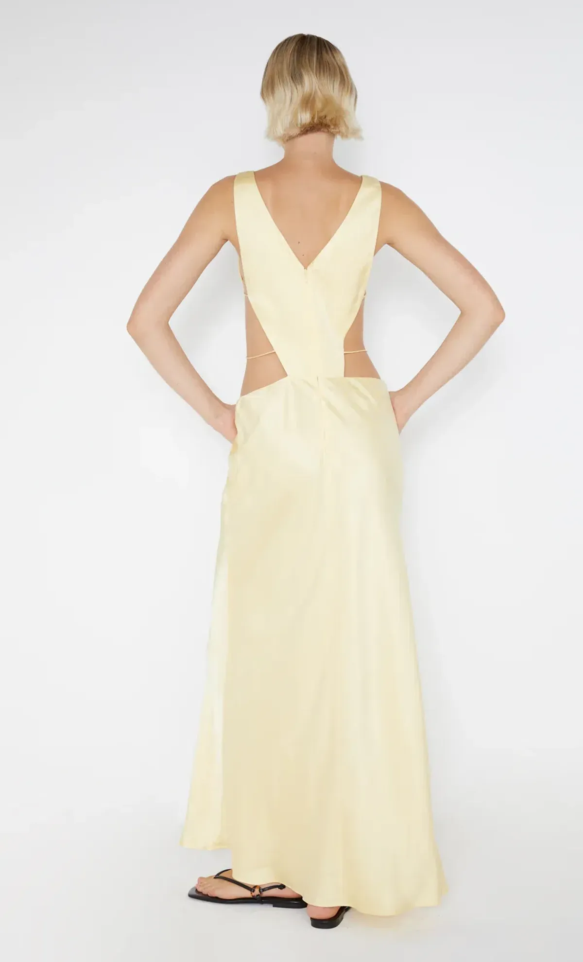 Bec & Bridge Agathe Diamond Dress Butter Yellow Size 8 - Image 3