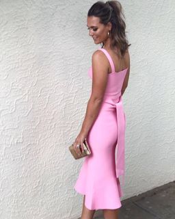 Scanlan Theodore Crepe Knit Bralette Dress Pink Size 10 for rent on The Volte - image 3