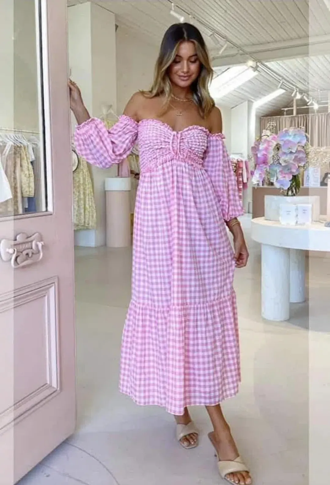 Steele Jacques Dress Pink Size 10 for rent on The Volte - main image