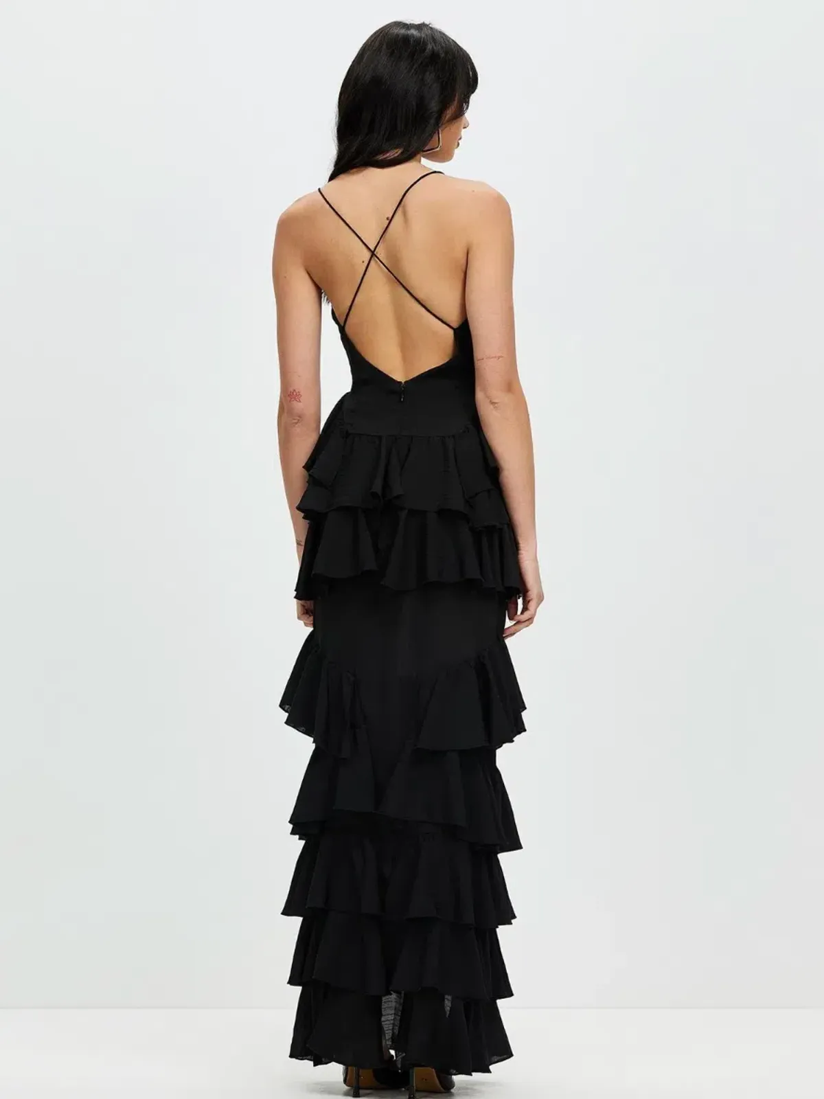 Derma Department Barcelona Maxi Dress Black Size AU 4 - Image 2