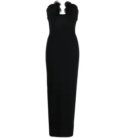 Magda Butrym Strapless Flower Appliqué Maxi Dress Black Size 6 for rent on The Volte - image 3