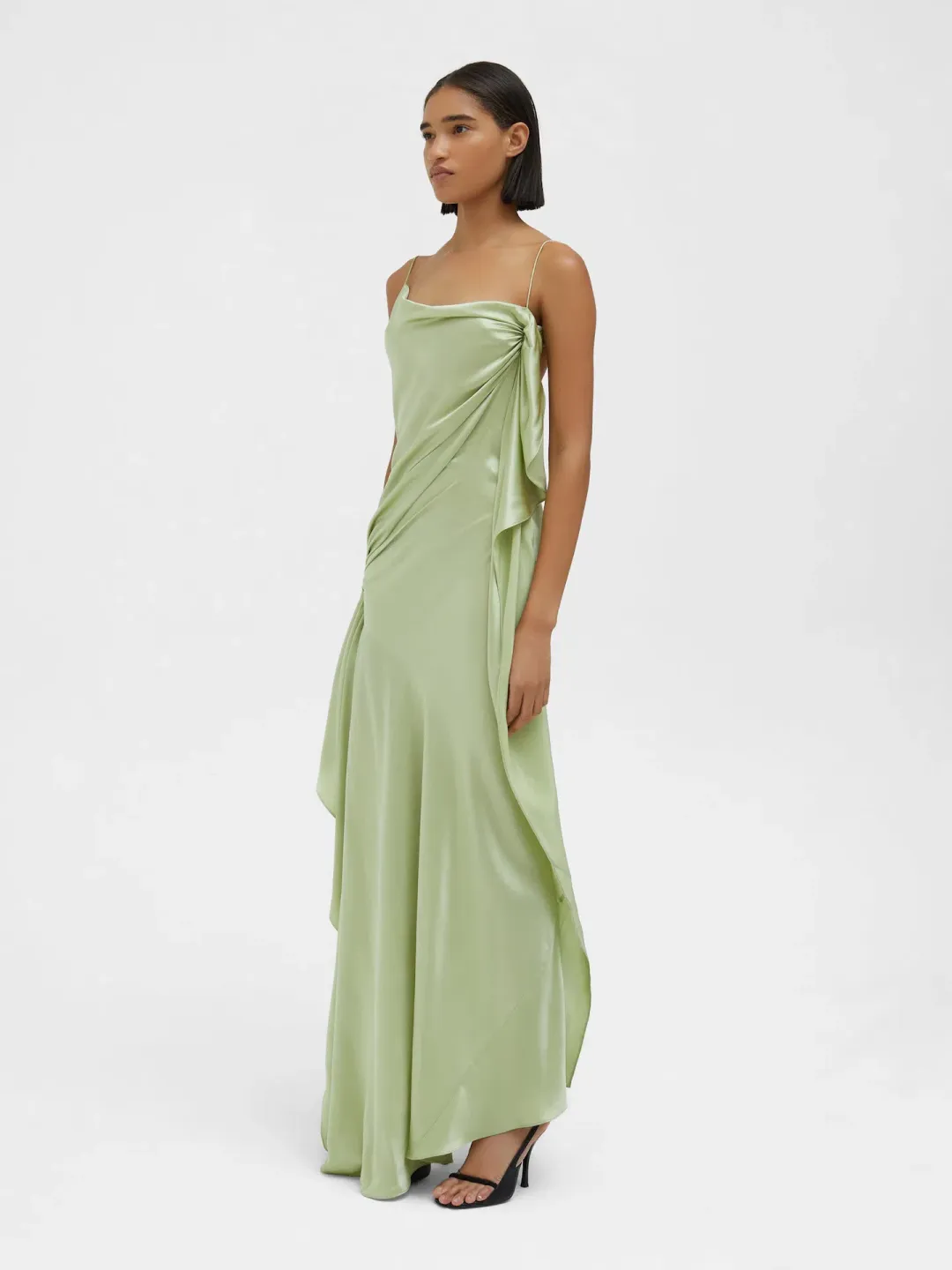 Christopher Esber Cusco Silk Drape Cami Dress in Pistachio Size 10 for rent on The Volte - main image