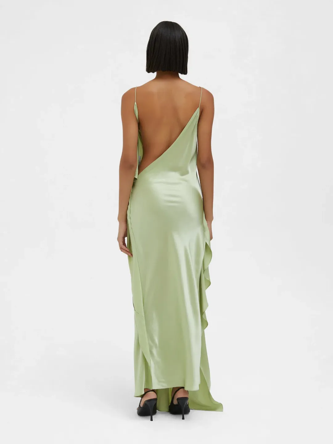 Christopher Esber Cusco Silk Drape Cami Dress in Pistachio Size 10 for rent on The Volte - main image