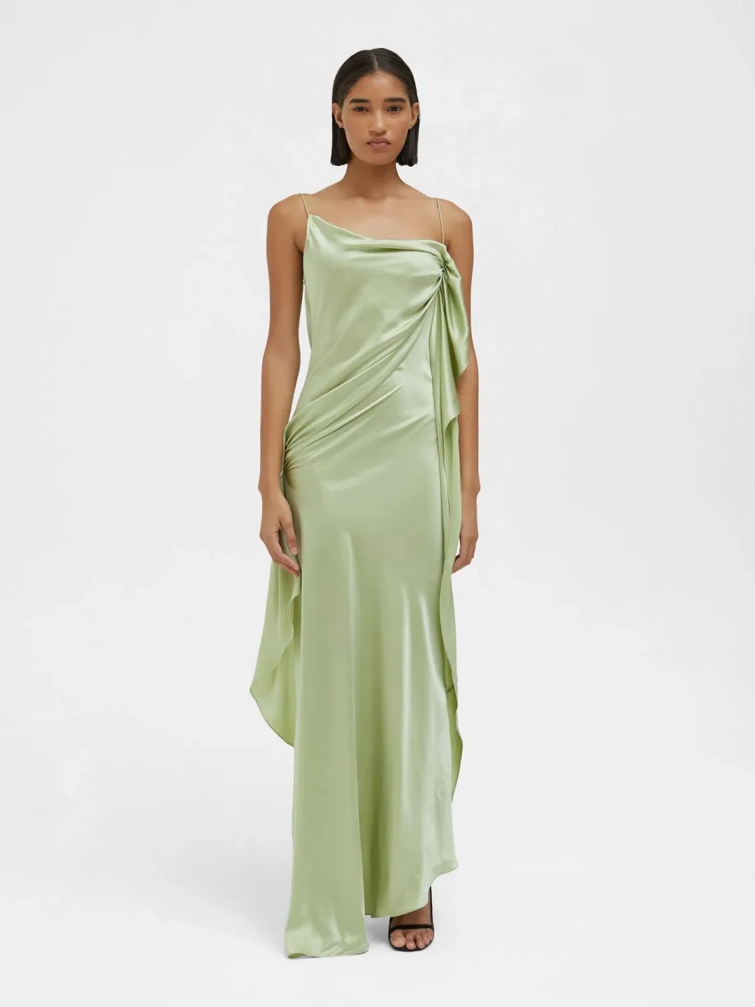 Christopher Esber Cusco Silk Drape Cami Dress in Pistachio Size 10 for rent on The Volte - main image