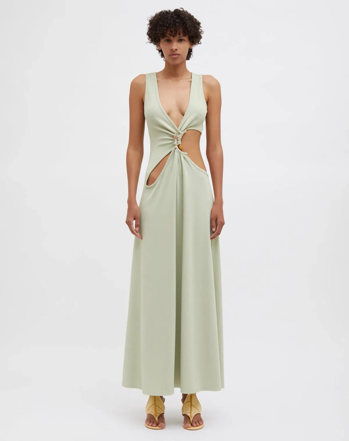 Christopher Esber Stone Cavern Tank Dress in Pistachio Size 10 - Image 1