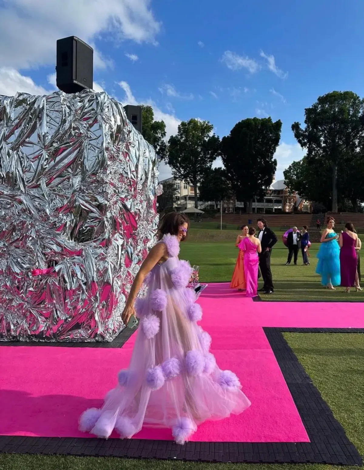 Custom Pom Pom Dress Purple Size 8 - Image 5