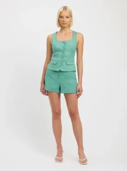 Kookai Palm Vest Top Size 10 and Short Size 8 Set in Four Leaf Clover Green for rent on The Volte - image 1
