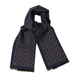 Gucci Metallic GG Wool Scarf Navy Bronze for rent on The Volte - image 2