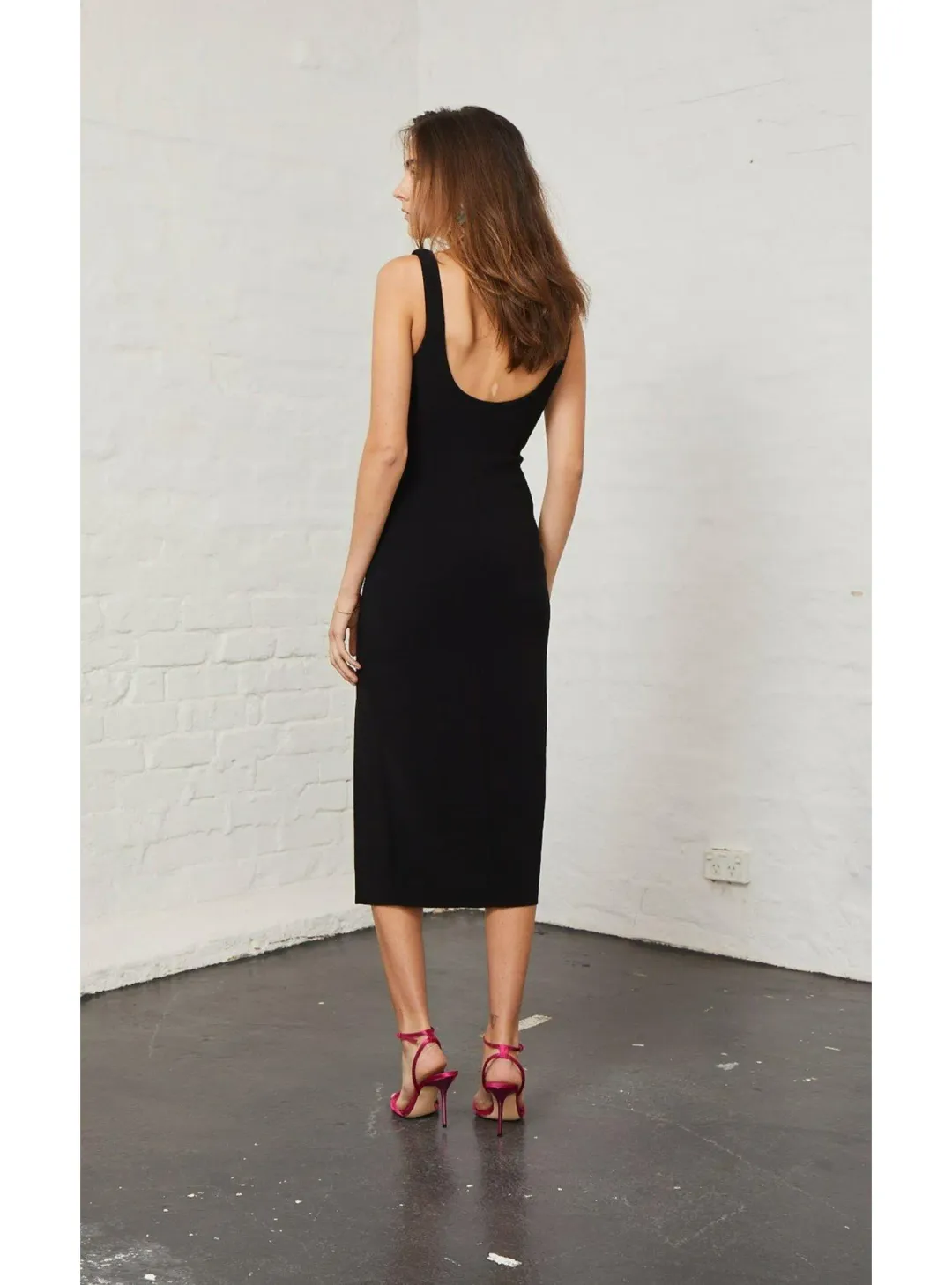 Bec & Bridge Elle Midi Dress Black Size AU 6 for rent on The Volte - main image