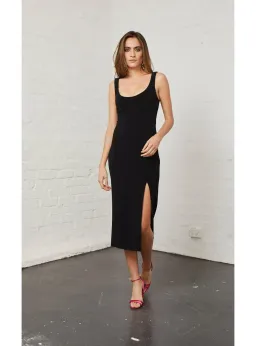 Bec & Bridge Elle Midi Dress Black Size AU 6 for rent on The Volte - image 1