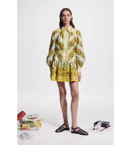 Alemais Gisela Mini Dress Yellow Floral Size AU 16 for rent on The Volte - image 1
