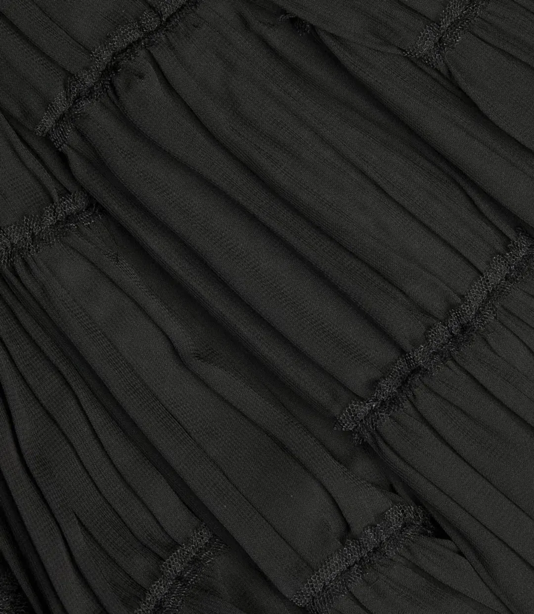 Aje Rosewood Chiffon Tiered Gown Black Size 10 for rent on The Volte - main image