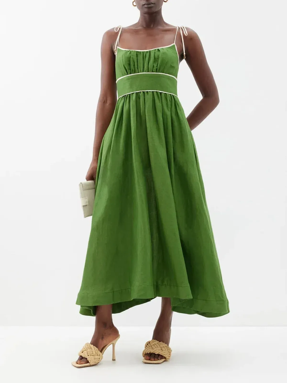 Zimmermann Alight Picnic Midi Dress Dark Green Size 1 - Image 2