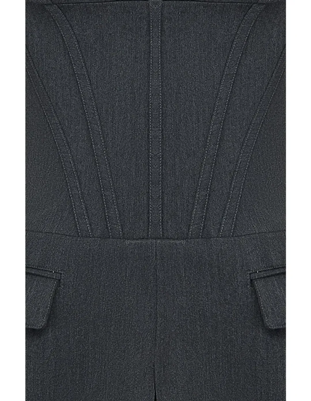 House of CB Eleanor Pleated Corset Mini Dress in Charcoal Size 6 for rent on The Volte - main image