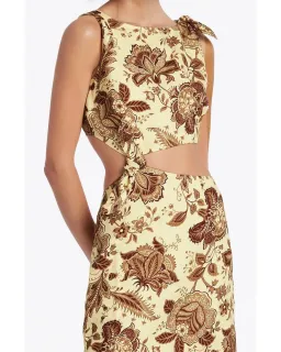 Sir The Label Rei Knot Print Dress in Citrus Lilium Size AU 10 for rent on The Volte - image 2