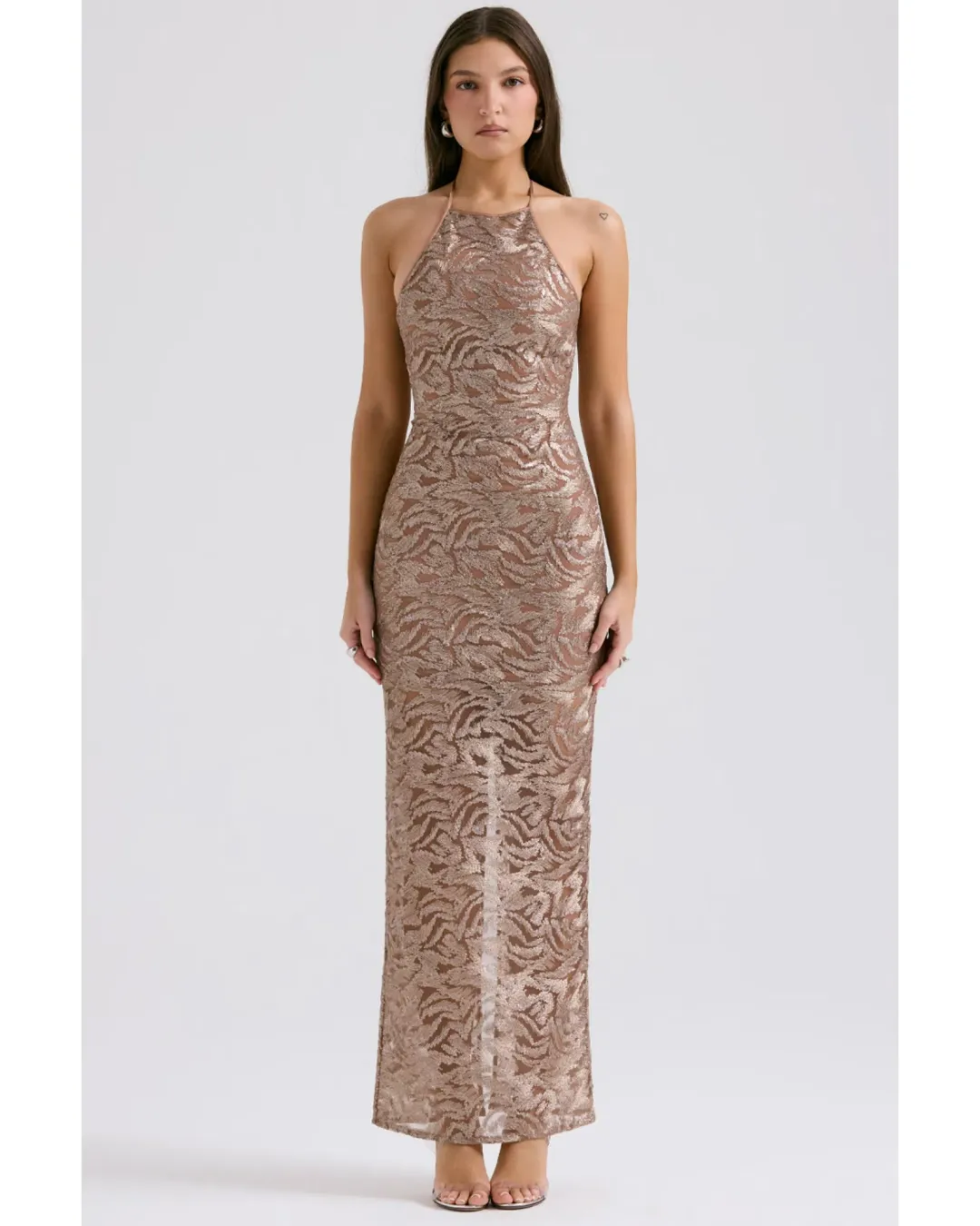 House of CB Giada Dress Rose Gold Size S / AU 8 for rent on The Volte - main image