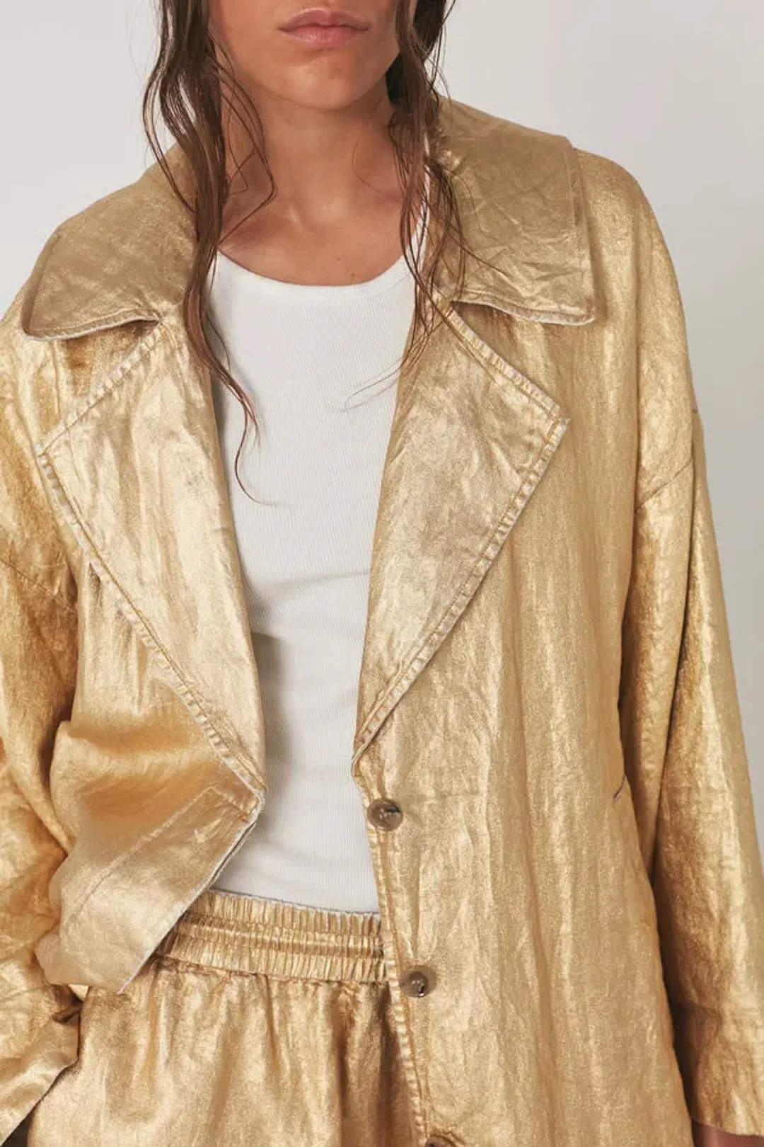 Rabens Saloner Jacqline Midas Jacket Gold Size AU 10 for rent on The Volte - main image