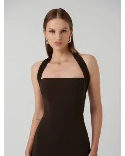 Effie Kats Meline Midi Dress in Coffee Size L / AU 12 for rent on The Volte - image 2