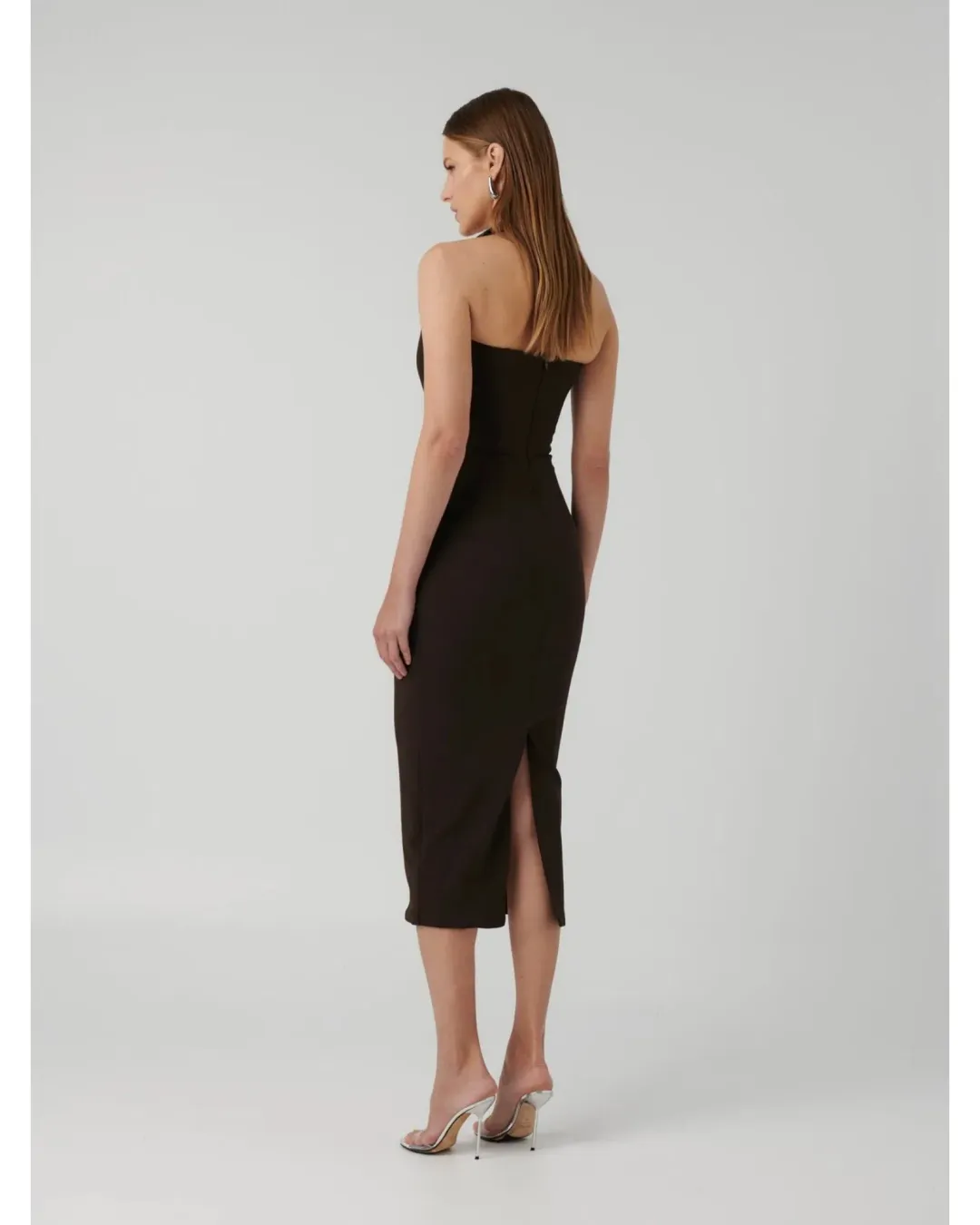 Effie Kats Meline Midi Dress in Coffee Size L / AU 12 for rent on The Volte - main image
