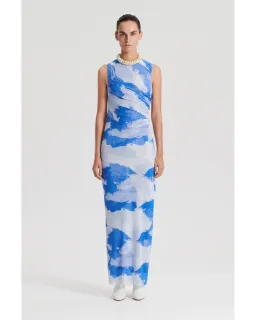 Scanlan Theodore Italian Cloud Print Dress Blue Size AU 6 for rent on The Volte - image 1