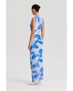 Scanlan Theodore Italian Cloud Print Dress Blue Size AU 6 for rent on The Volte - image 2