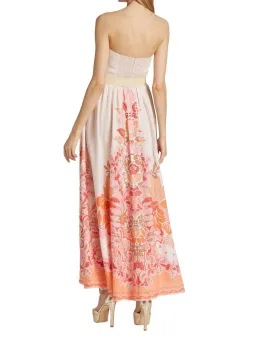 Zimmermann Violet Strapless Dress Coral Floral Size 0 / AU 8 for rent on The Volte - image 2