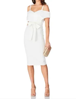 Pasduchas Zenith Midi Dress Ivory Size 10 for rent on The Volte - image 4