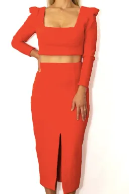 Sheike Hannah Top and Skirt Set Red Size 12 for rent on The Volte - image 3