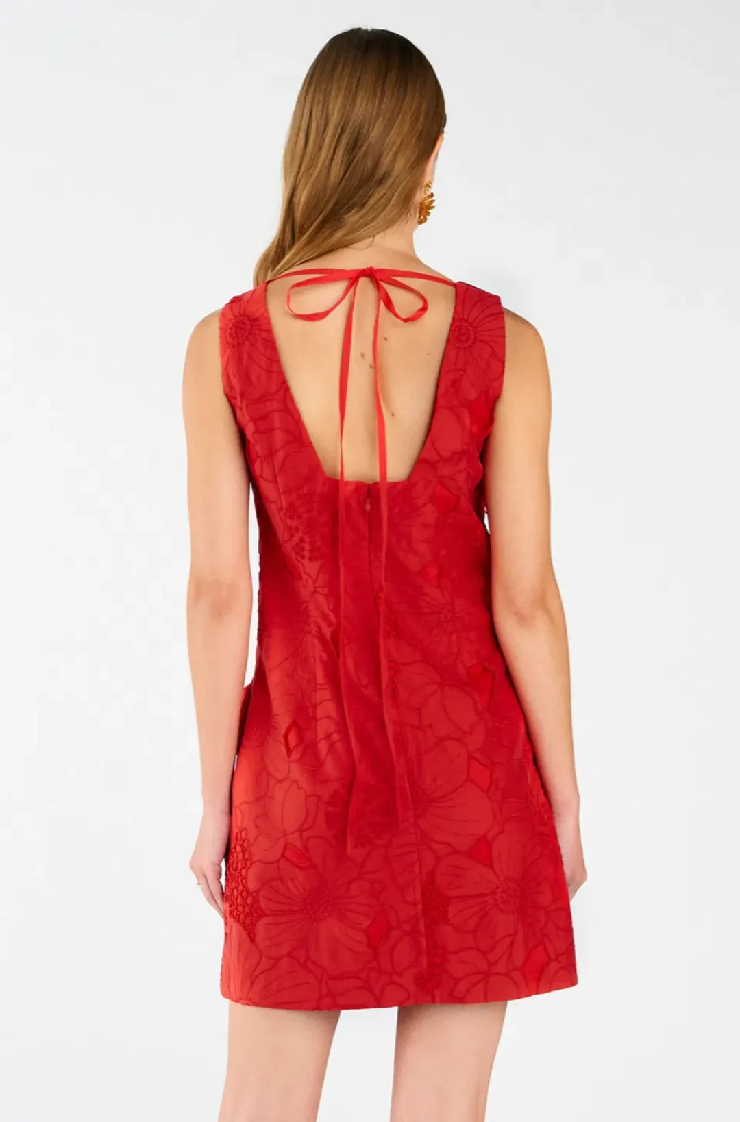 Oroton Lace Shift Mini Dress Poppy Size 4 for rent on The Volte - main image