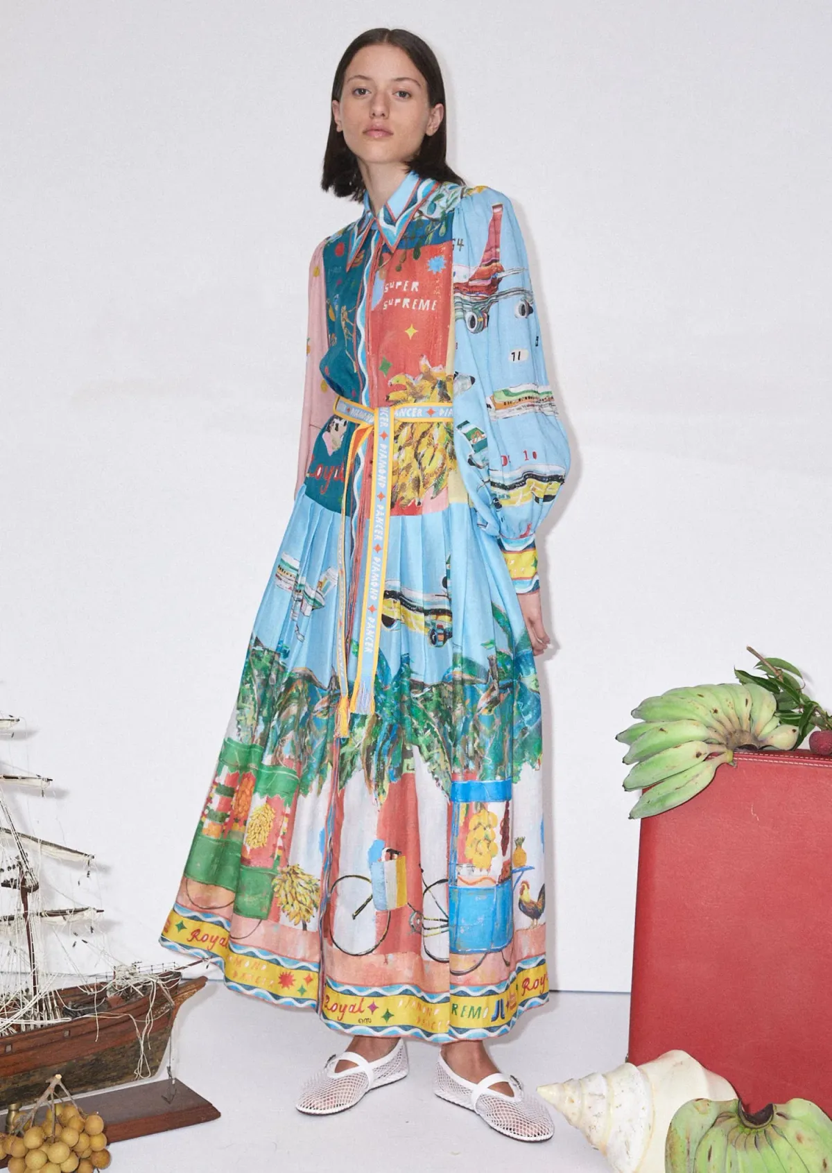 Alemais All Aboard Shirtdress Multi Size 10 - Image 1