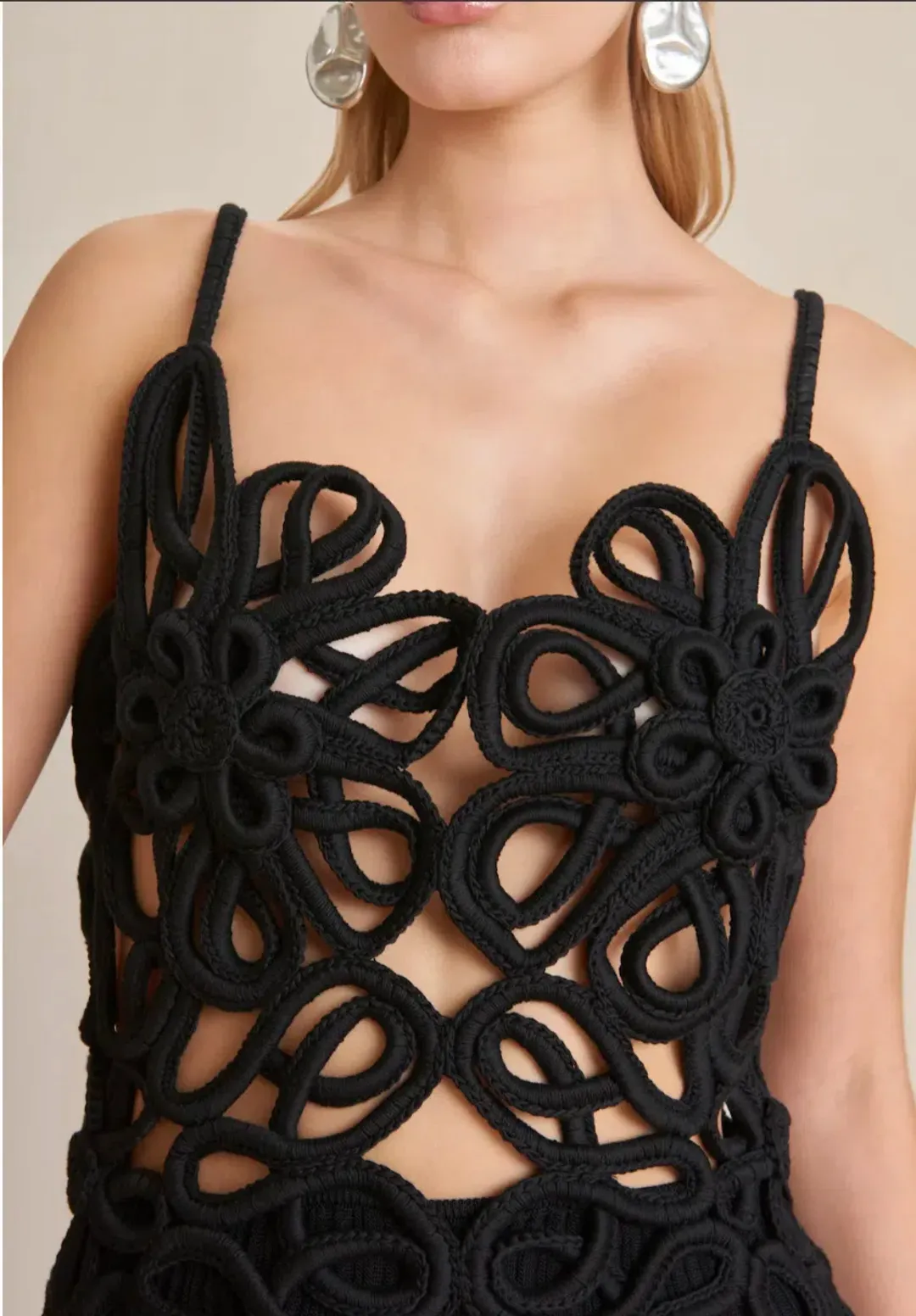 Cult Gaia Nalda Knit Midi Dress in Black Size XS / AU 6 for rent on The Volte - main image