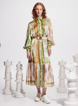 Alemais Checkmate Silk Midi Shirtdress Multi Size 12 for rent on The Volte - image 6