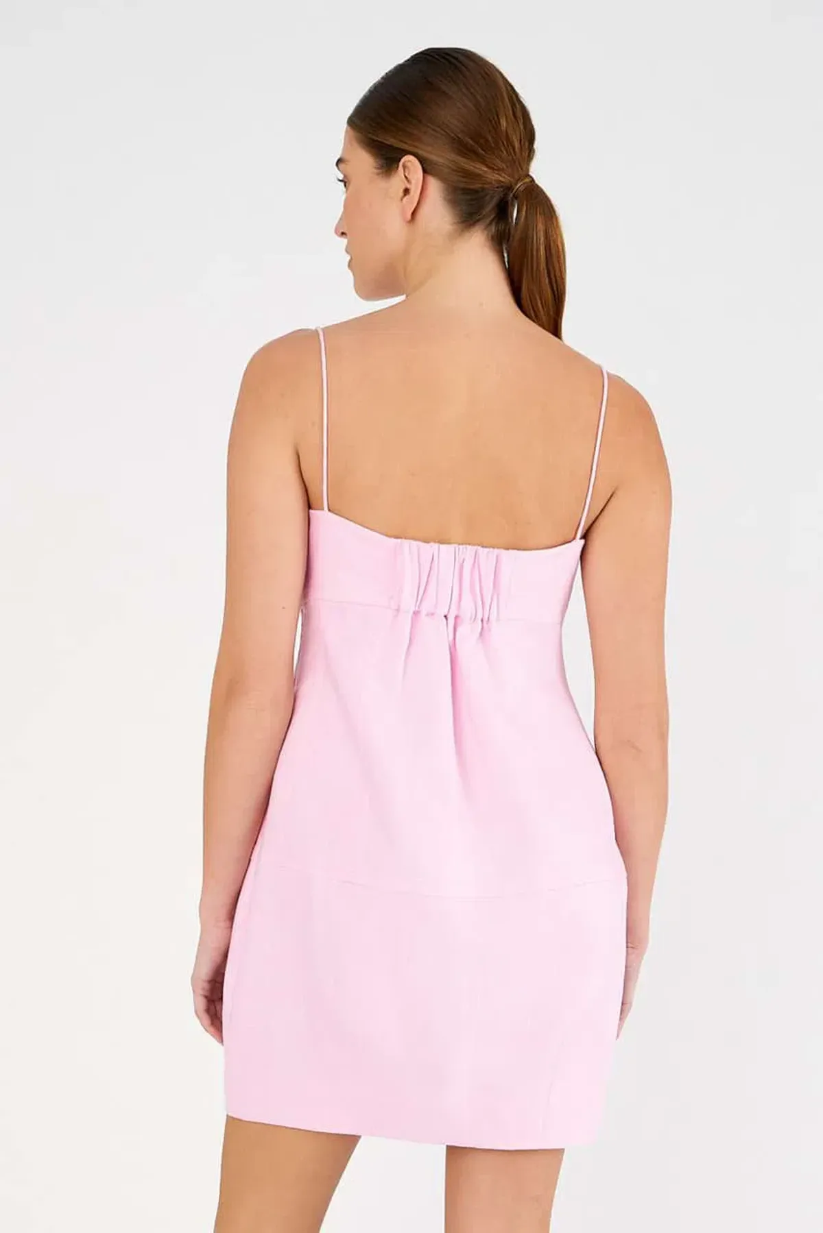 Oroton Contrast 3D Flower Mini Dress in Rose/Poppy Size 6 - Image 2