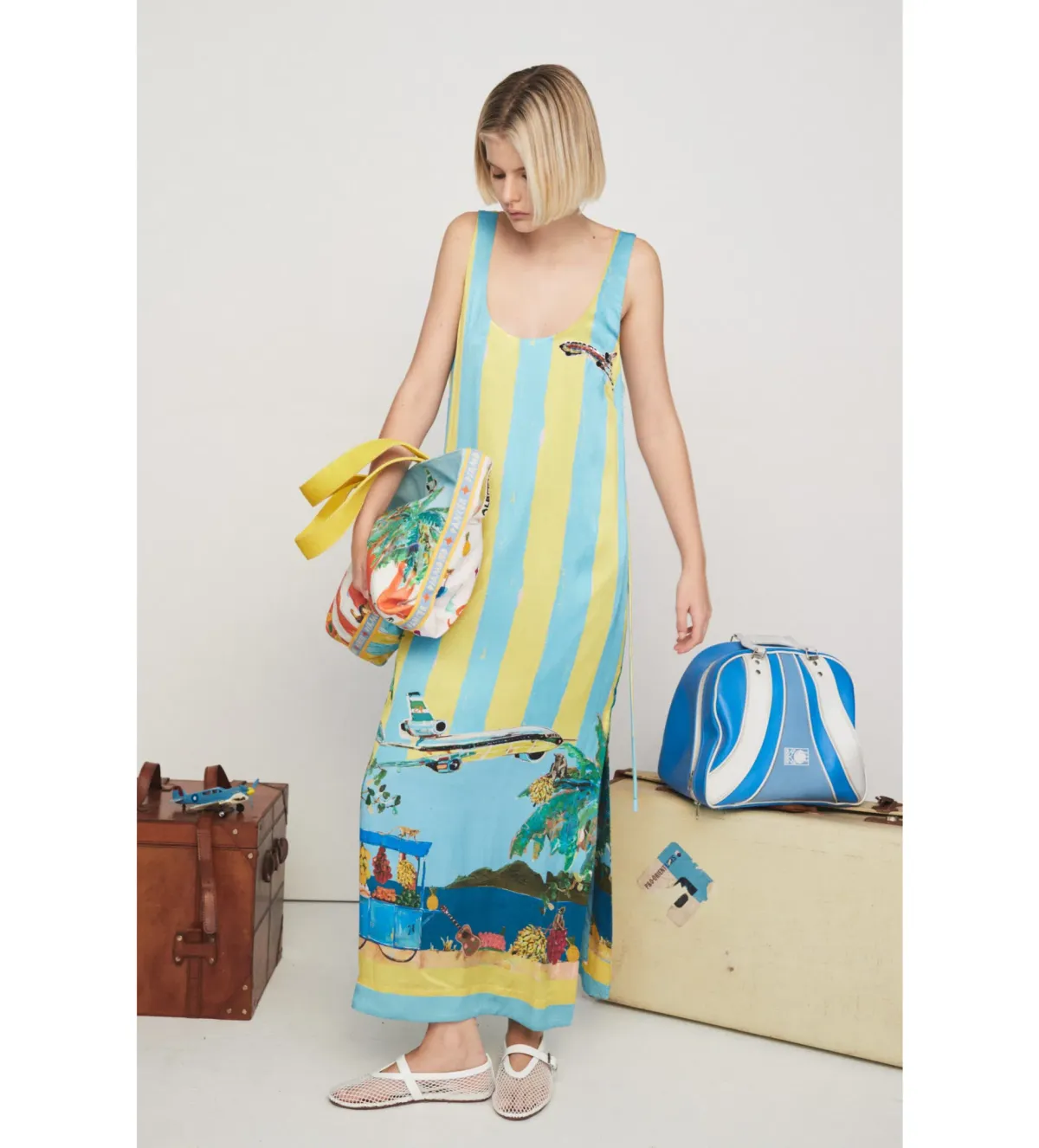 Alemais All Aboard Sleeveless Midi Dress Multi Size 8 - Image 1