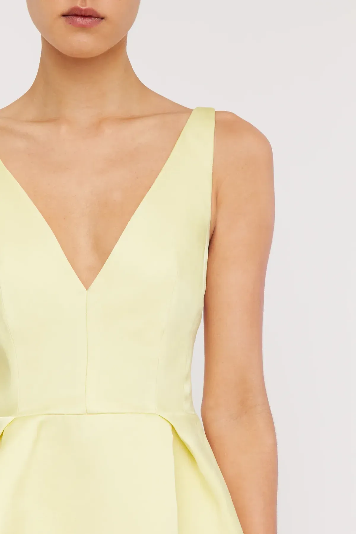 Scanlan Theodore Satin Mini Dress Yellow Size AU 6 - Image 3