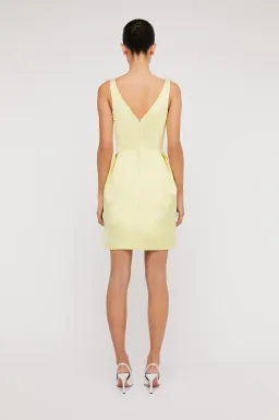 Scanlan Theodore Satin Mini Dress Yellow Size AU 6 for rent on The Volte - image 2