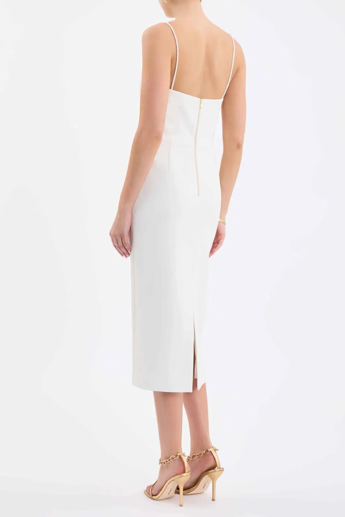 Rebecca Vallance Cora Midi Dress in Ivory / White Size 10 - Image 3