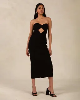 Misha Elin Midi Dress Black Size 10/M for rent on The Volte - image 1