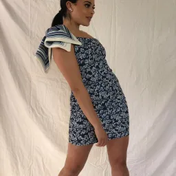 By Johnny Sculpture Sleeve Mini Dress Floral Size AU 8 for rent on The Volte - image 1