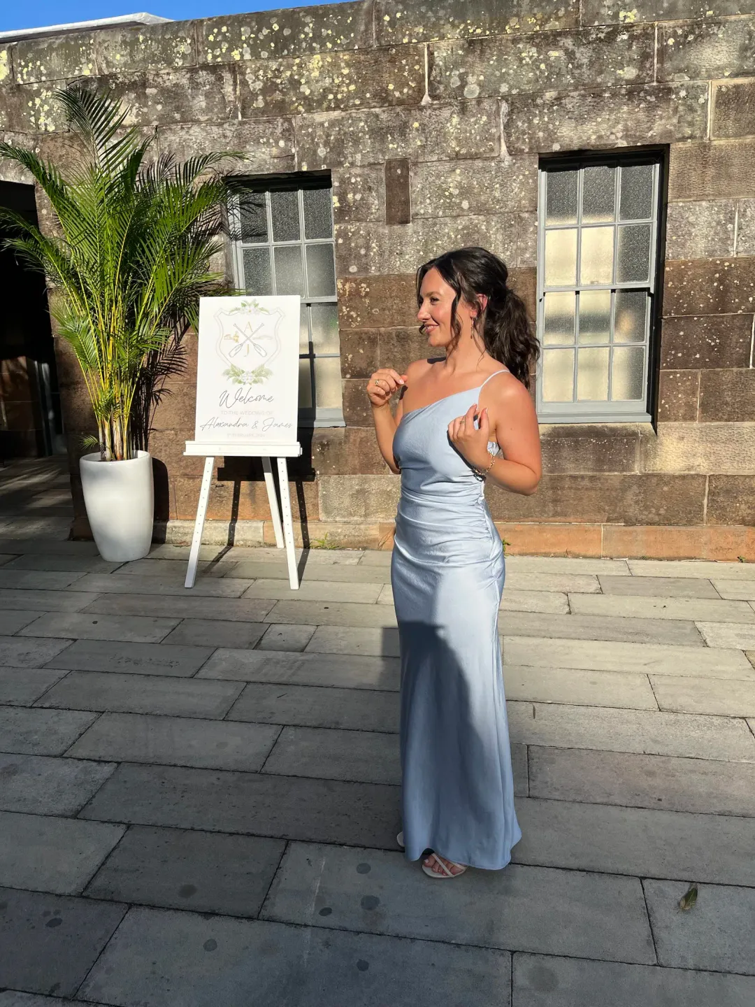 Bec & Bridge Eternity Asym Maxi Dress Dusty Blue Size 8 for rent on The Volte - main image