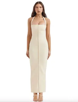 House of CB Mia Halter Maxi Dress Ecru Size S / AU 8 for rent on The Volte - image 1