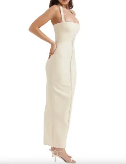 House of CB Mia Halter Maxi Dress Ecru Size S / AU 8 for rent on The Volte - image 2