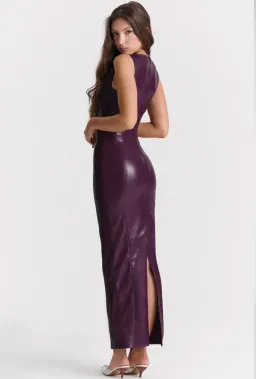 House of CB Sahara Vegan Leather Maxi Dress Merlot Size 8 for rent on The Volte - image 3